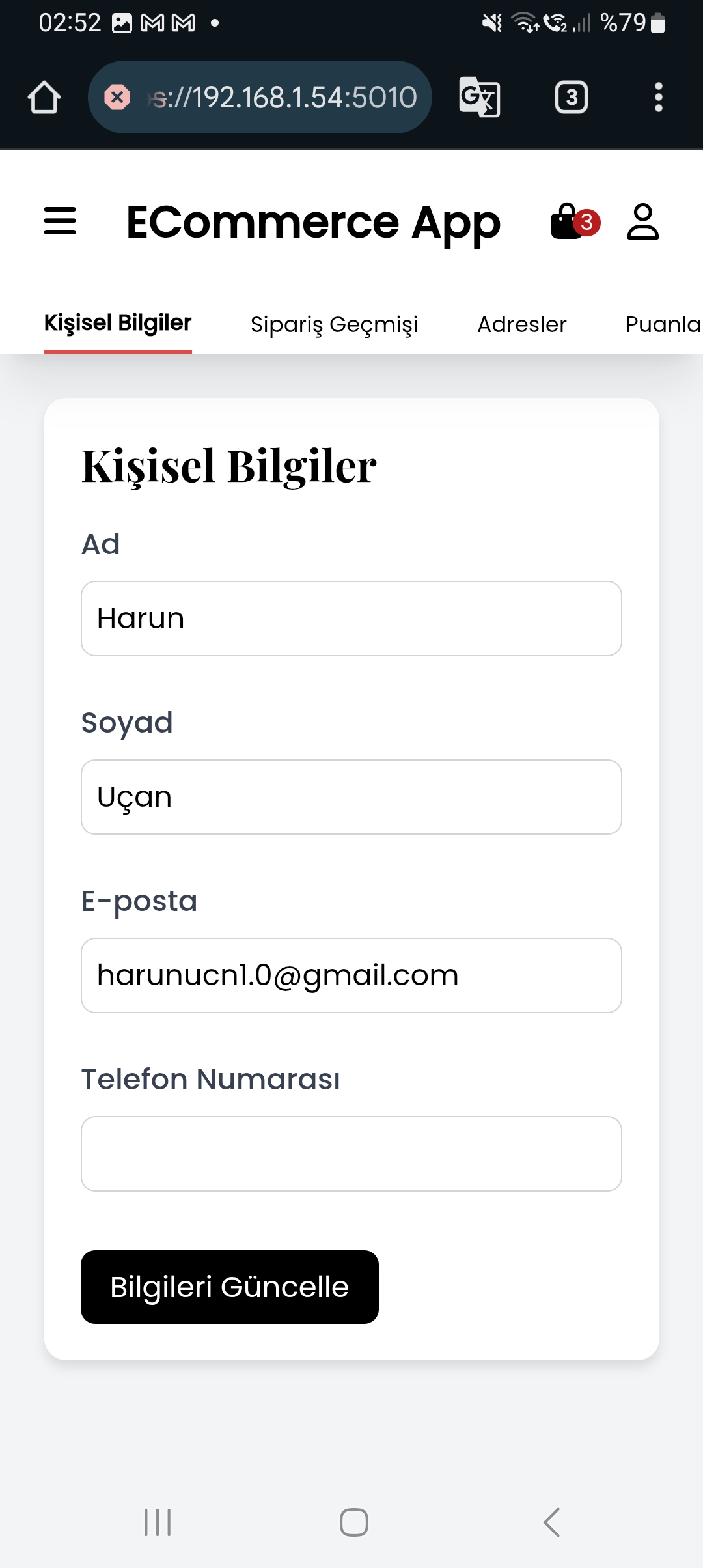 E-Ticaret Sitesi