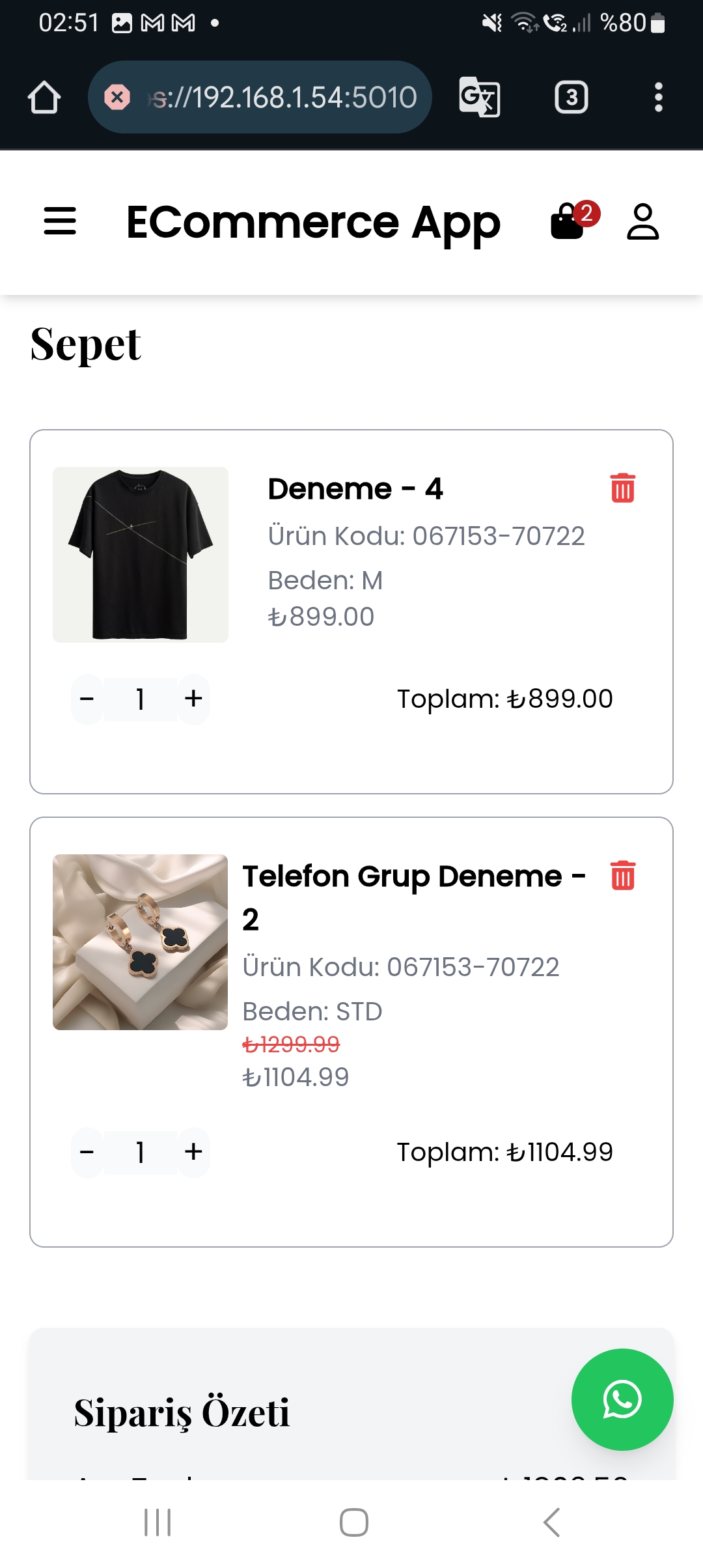 E-Ticaret Sitesi