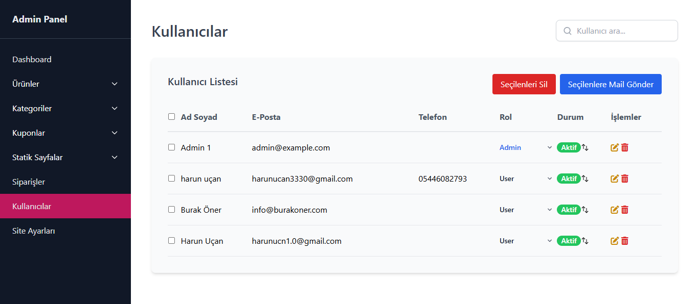 E-Ticaret Sitesi