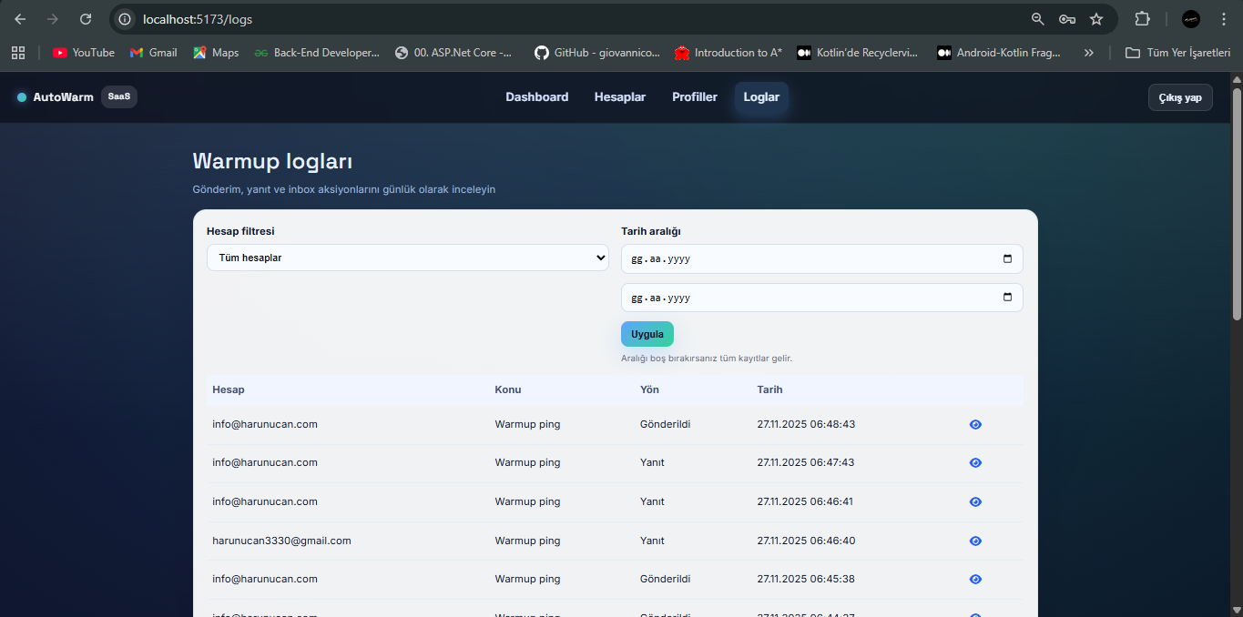 Mail Warmup (.Net Core 8.0)