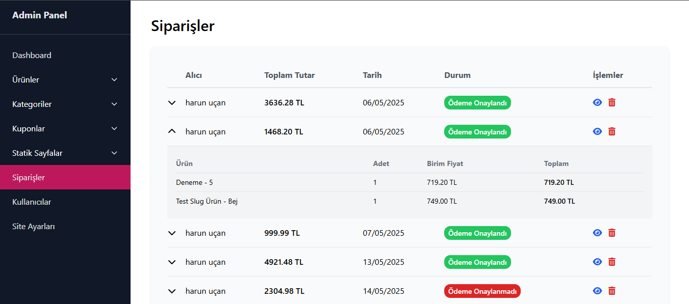 E-Ticaret Sitesi