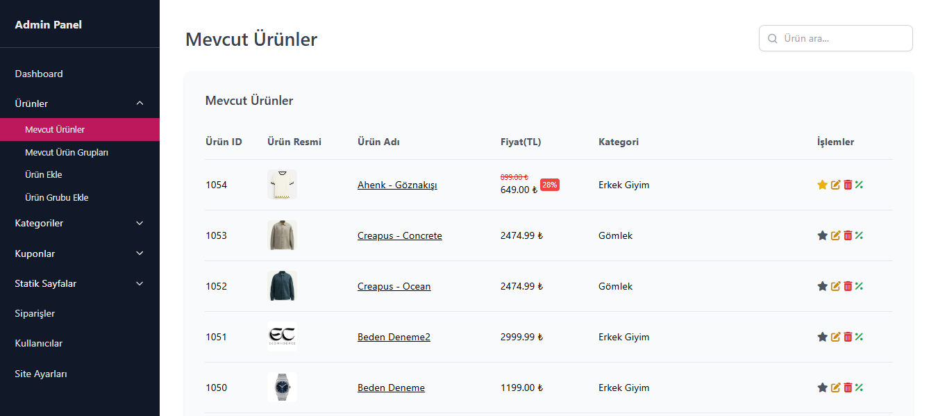 E-Ticaret Sitesi